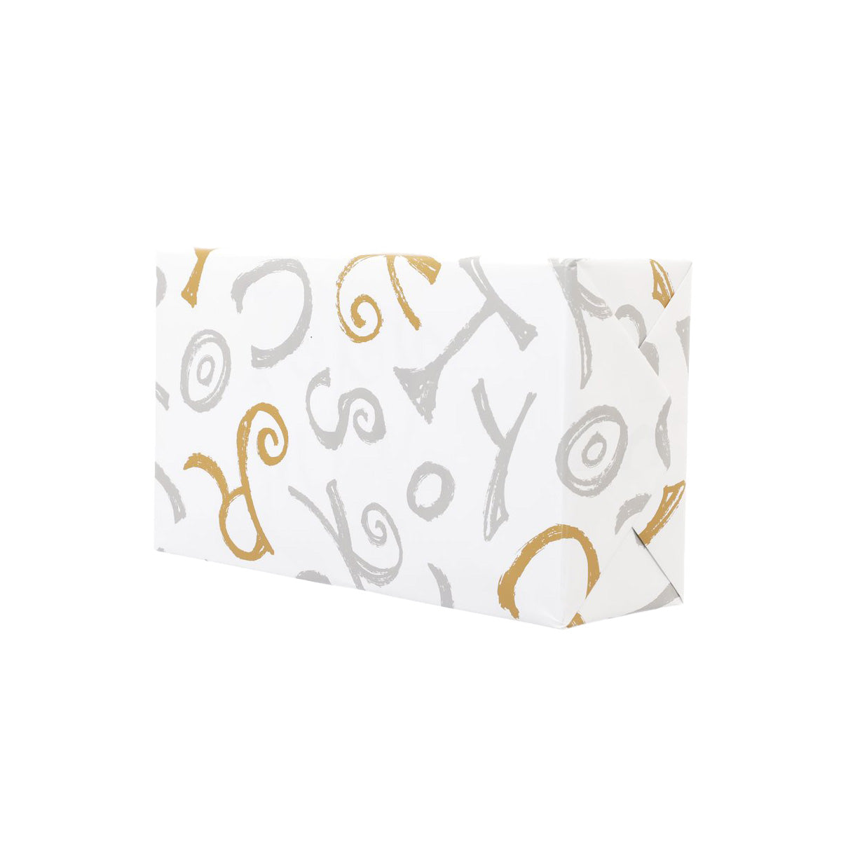 Rusk assortment gift set wrapper side view with gold swirls and icons