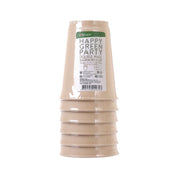 12oz double-wall bamboo paper cup with clear lid, beige