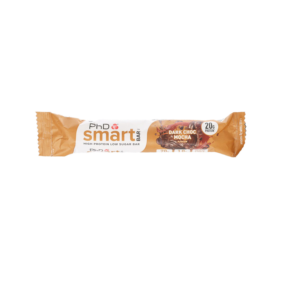 Protein bar wrapper, Dark Choc Mocha flavor, PHD Smart Bar, front view