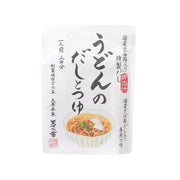 Udon dashi noodle sauce pouch with bowl illustration, front label