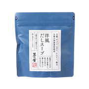 Blue instant dashi soup powder refill pouch with label on front