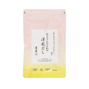 Baby dashi stock powder pouch, pink and yellow base with center label