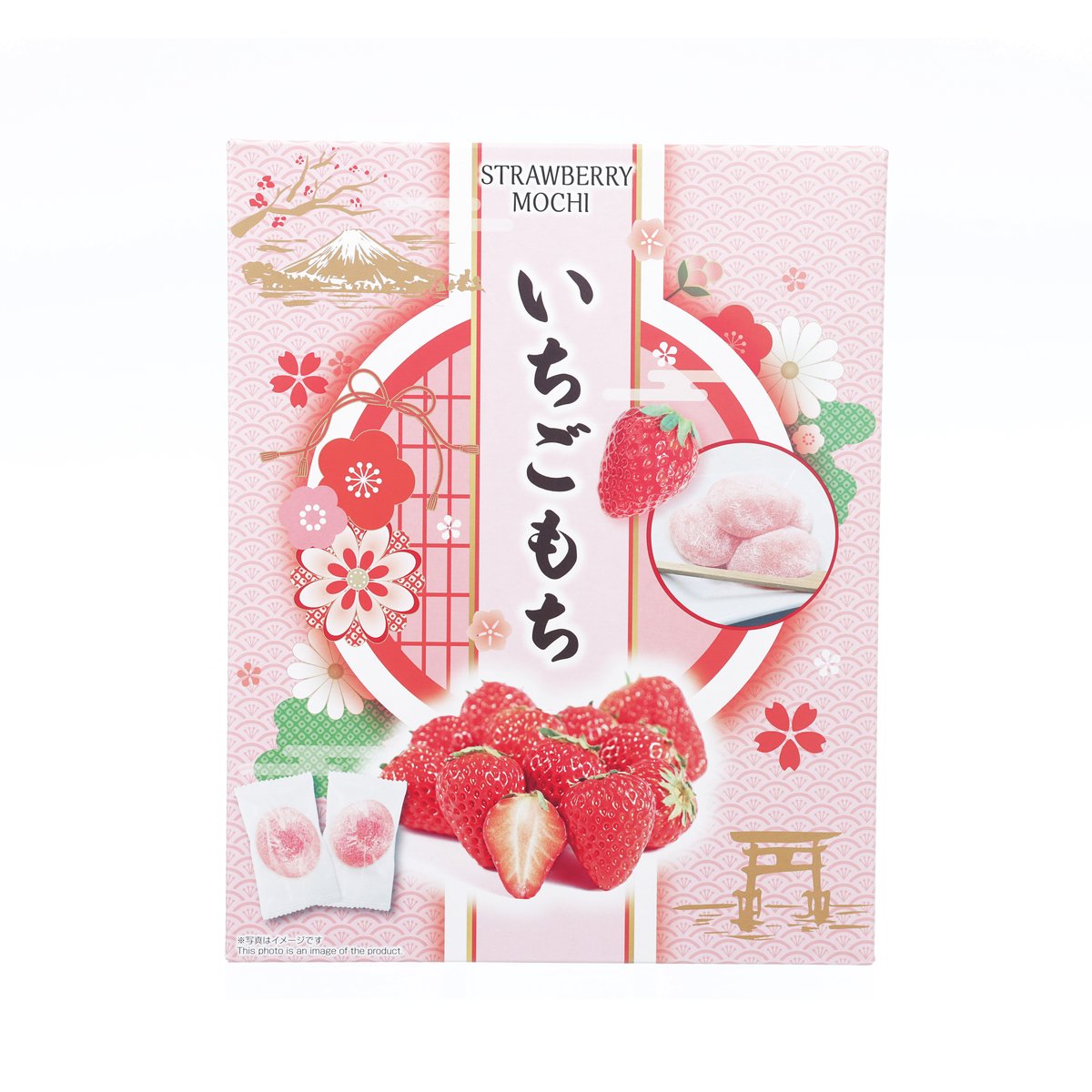 SEIKI-JC Strawberry mochi box with strawberry and mochi illustrations
