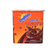Ovaltine Crunchy Dip biscuit sticks cup, orange front with chocolate dip illustration