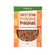 Malted and toasted wheat flakes cereal box, 330 g, with front window of flakes