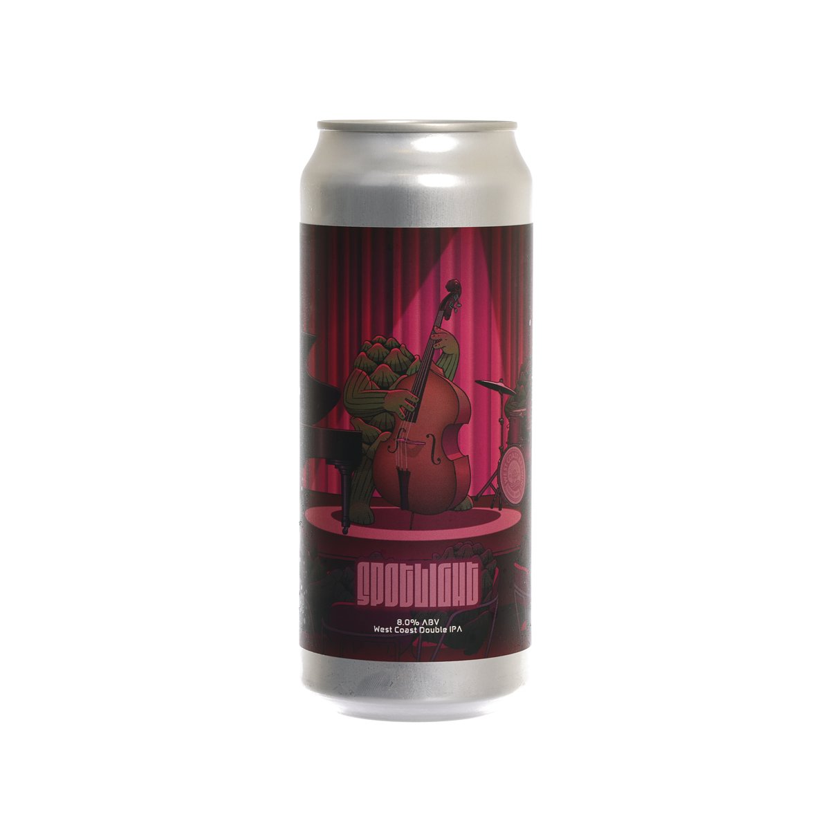 West Coast Brewing Spotlight Double IPA beer can with red illustrated label
