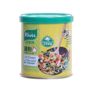 Chicken powder can with green lid; yellow label with KNORR branding and chicken powder