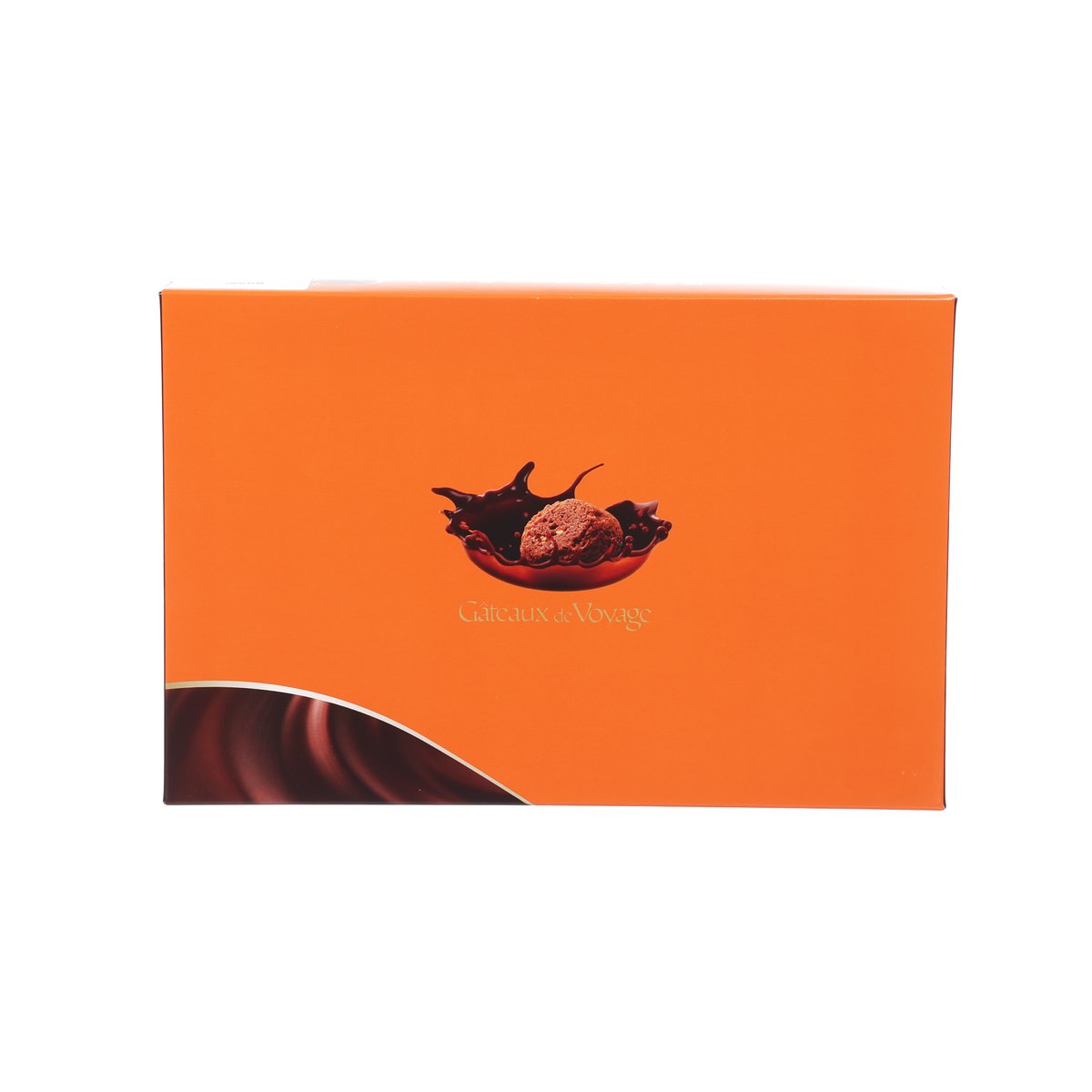 Double chocolate galette gift box, orange with chocolate logo