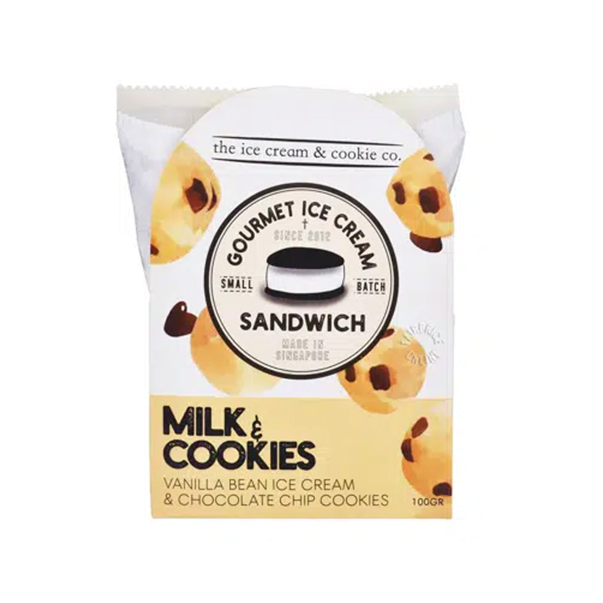 THE ICE CREAM & COOKIE CO. milk & cookies vanilla bean ice cream sandwich pack