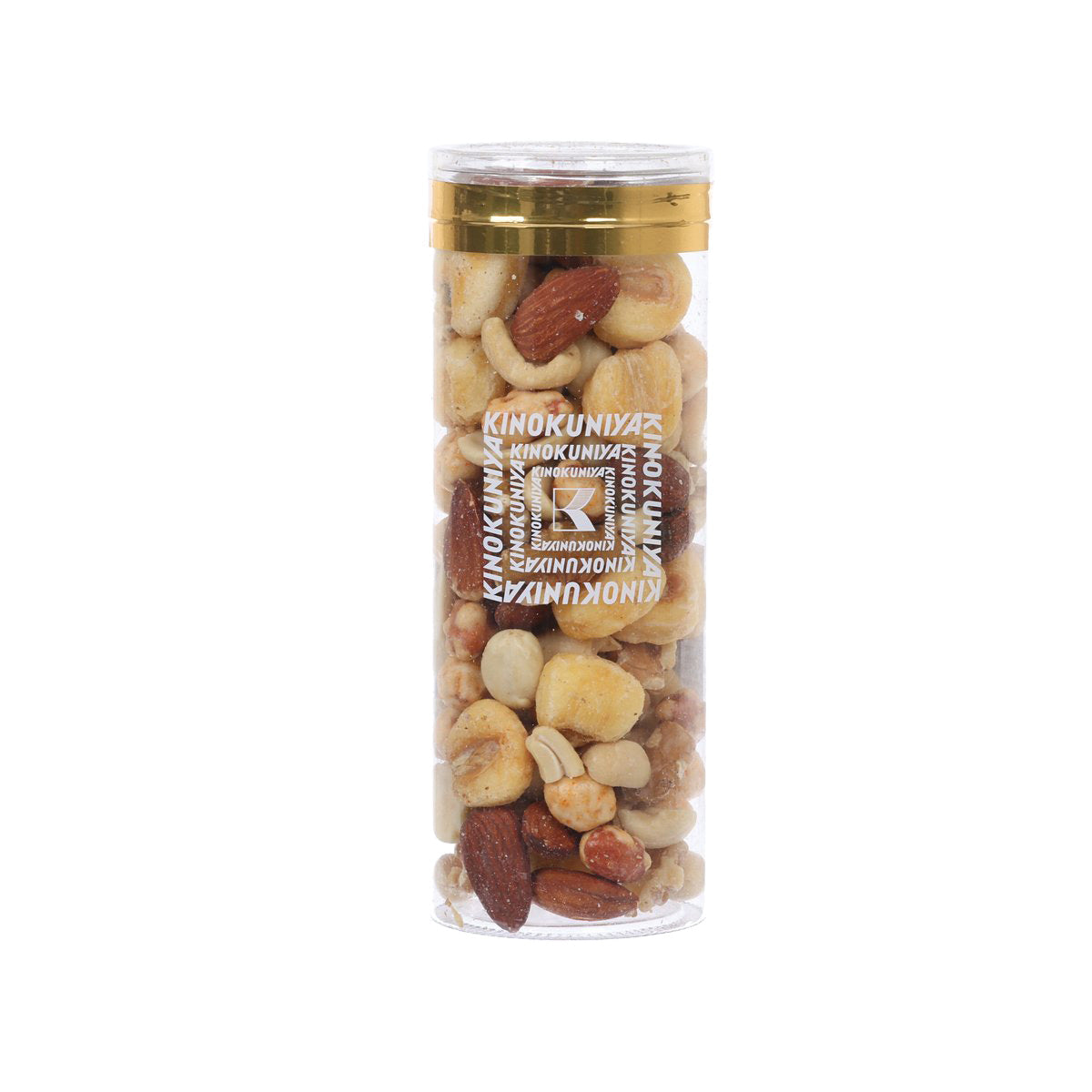 KINOKUNIYA mix nuts 110g jar with assorted nuts and golden lid