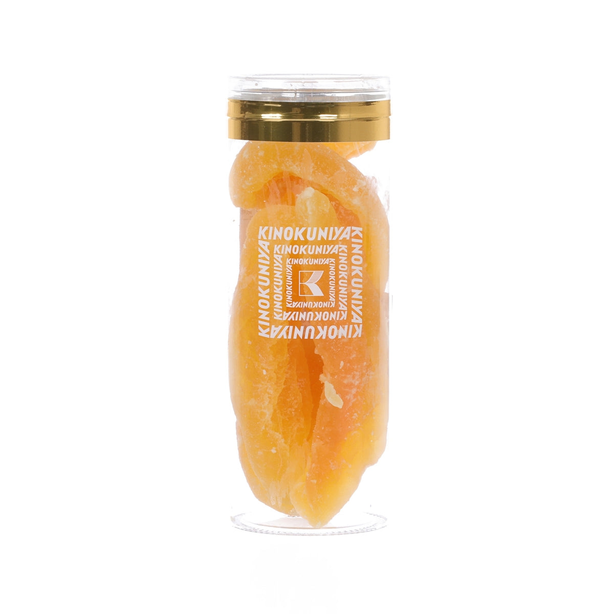 KINOKUNIYA dried sliced melon in clear plastic bottle with gold cap