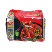Tom Yum Goong creamy soup noodle 5-pack, red-and-black NISSIN Thai Signature front
