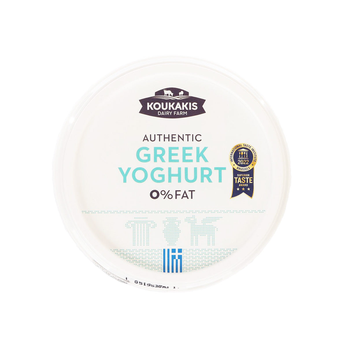 KOUKAKIS Greek yogurt 0% fat tub, 500 g, clear round lid