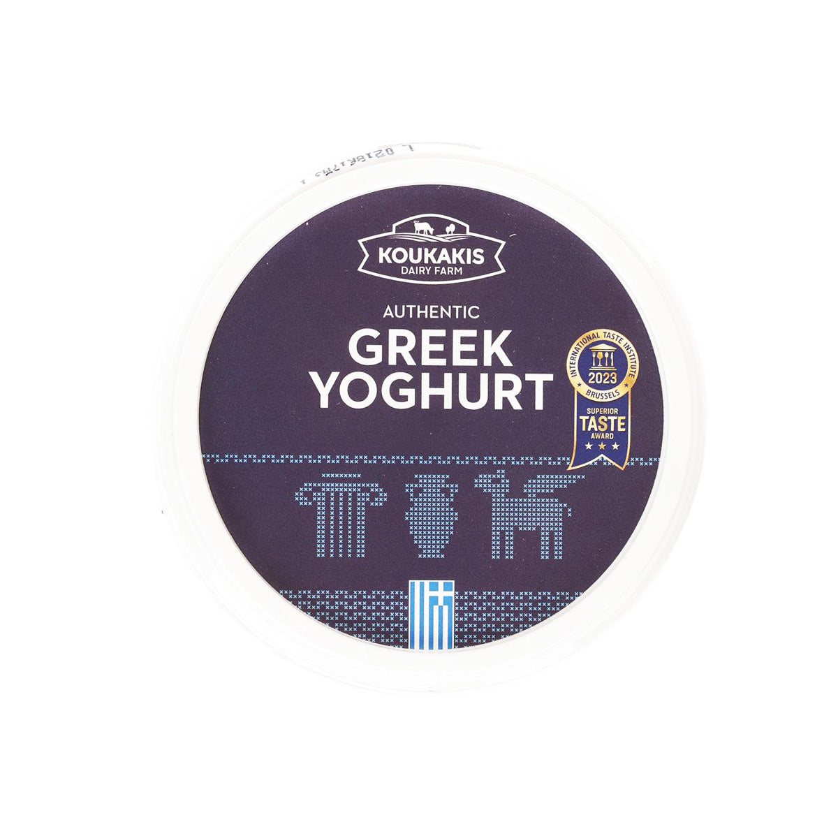 KOUKAKIS Greek yogurt 10% fat 500g round tub lid, dark purple label