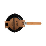 Ceramic-coated yukihira pot, 20cm, black interior with wooden handle