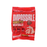IMPOSSIBLE homestyle meatballs pouch, red package with front label