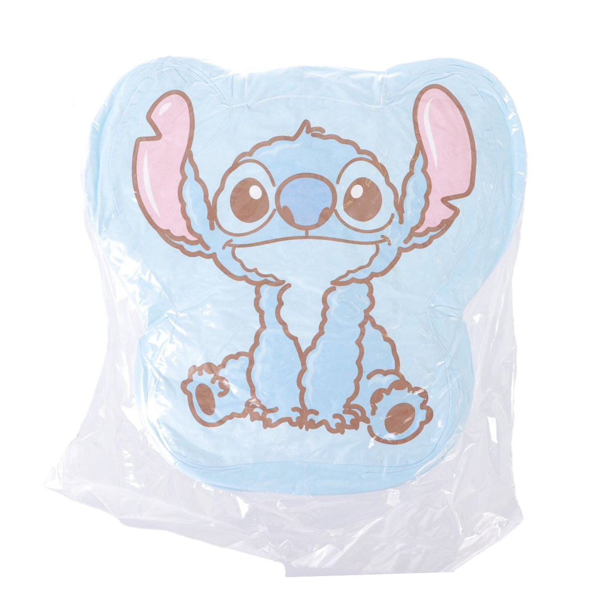 Light blue Stitch plush die-cut cushion with ears and facial print