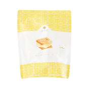 Salted egg yolk milk sugar heart crisp snack bag with yellow patterned top