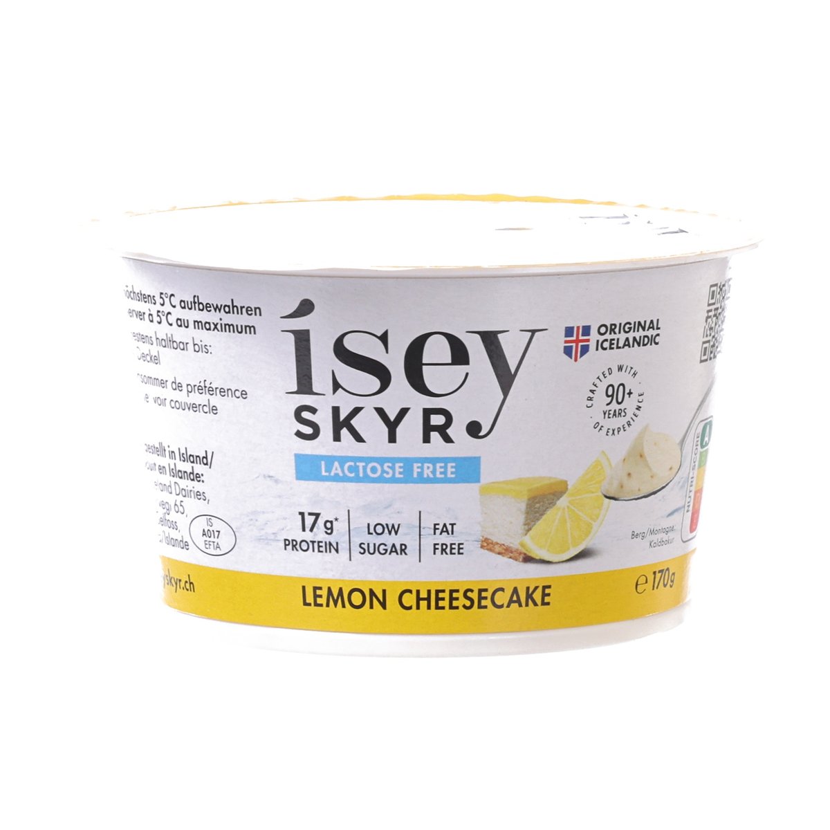 ISEY SKYR lactose-free lemon cheesecake skyr cup, 170 g