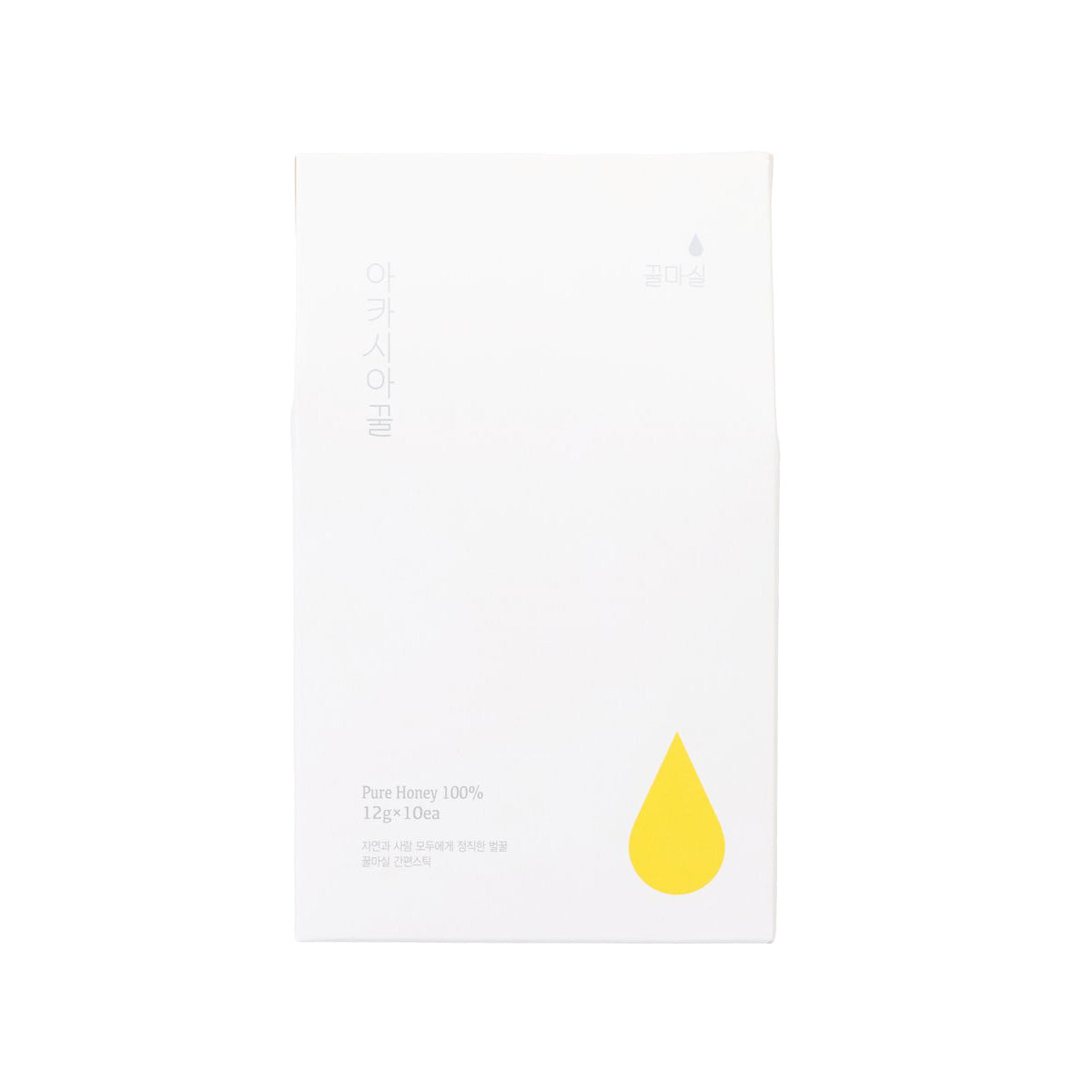 Acacia honey stick set pouch, 12 x 10g, white package with honey drop icon