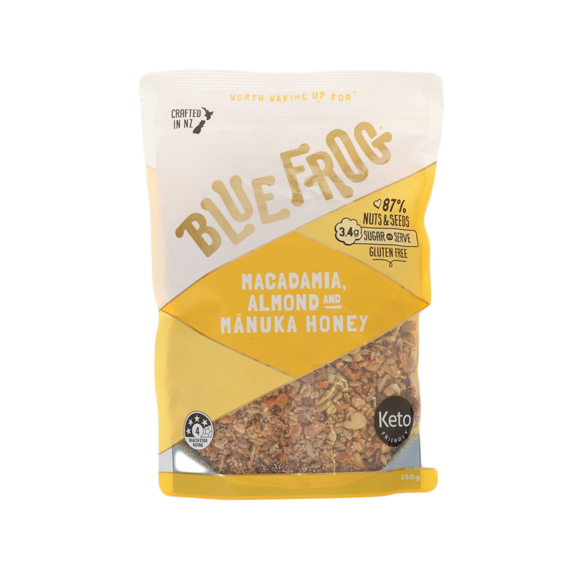BLUEFROG keto granola bag, macadamia, almond and manuka honey flavor