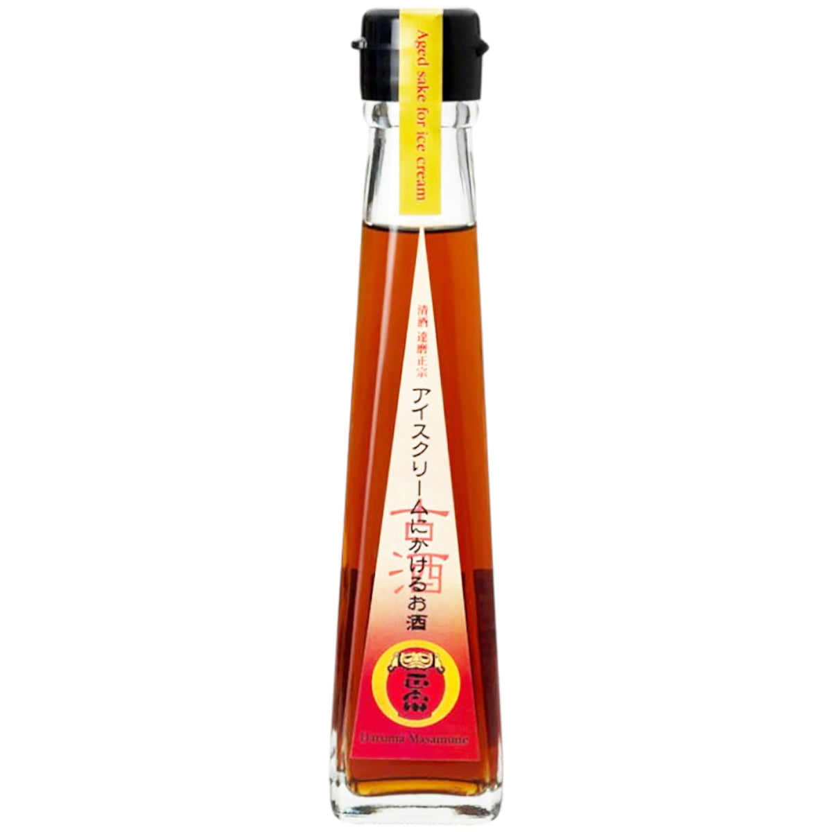Glass bottle of Koshu for ice-cream sauce, 120 mL, amber-orange liquid
