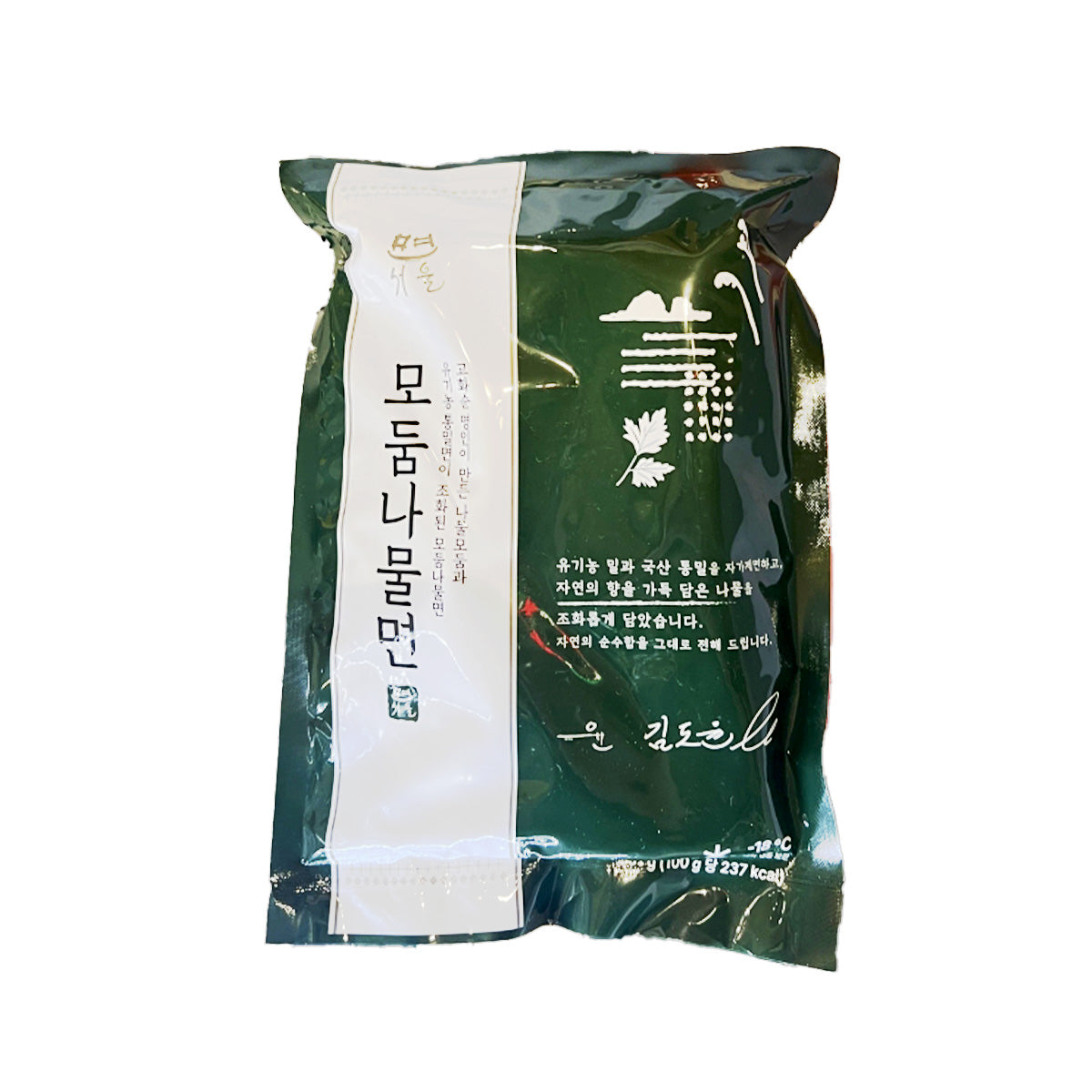 YOON SEOUL wild greens noodles packet, dark green sealed bag