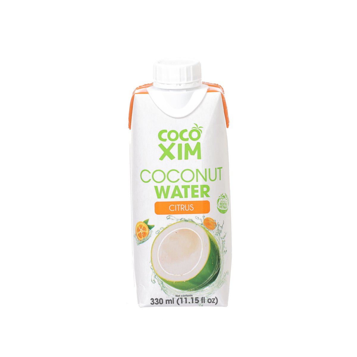 COCO XIM coconut water with citrus juice carton, 330 mL, orange cap