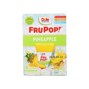 DOLE FruPop pineapple juice pops multipack carton with front design and 8-count text