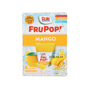 DOLE FruPop mango juice pops box, 8-pack with orange mango graphics