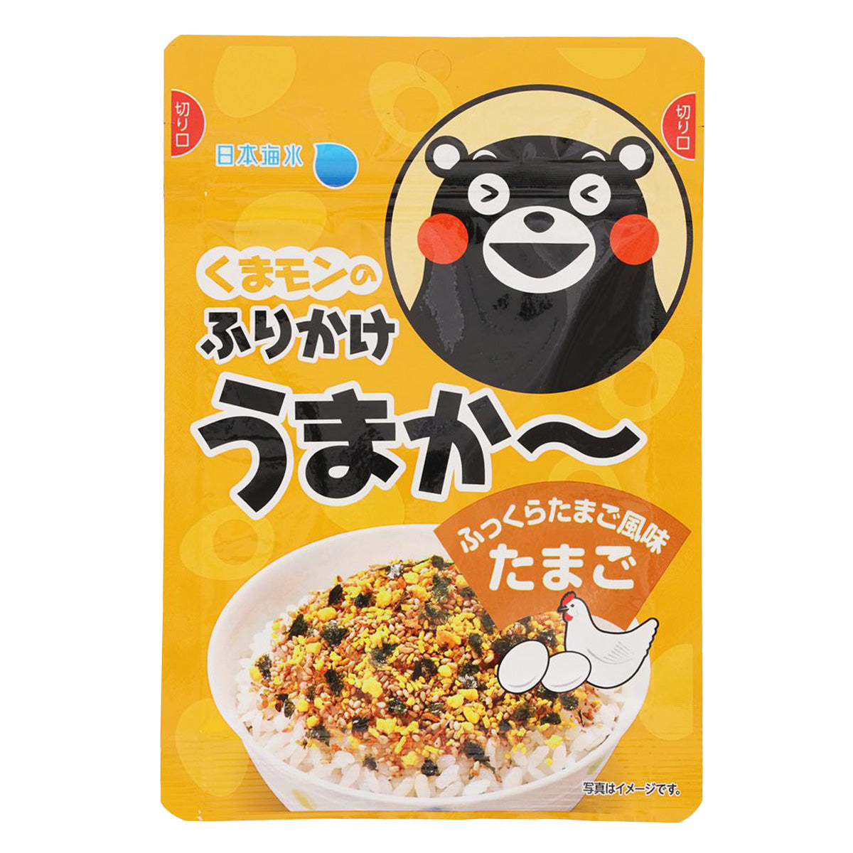 Egg furikake rice topping pouch with Kumamon character, 25 g