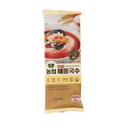 Seafood soup mix with thin noodles pouch, 115 g, front label with bowl illustration