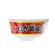 Instant cup noodle bowl, printed label for spring onion & soy sauce flavor