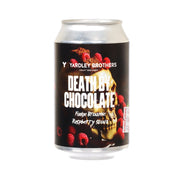 YARDLEY BROTHERS beer can, Death by Chocolate label with raspberry stout art