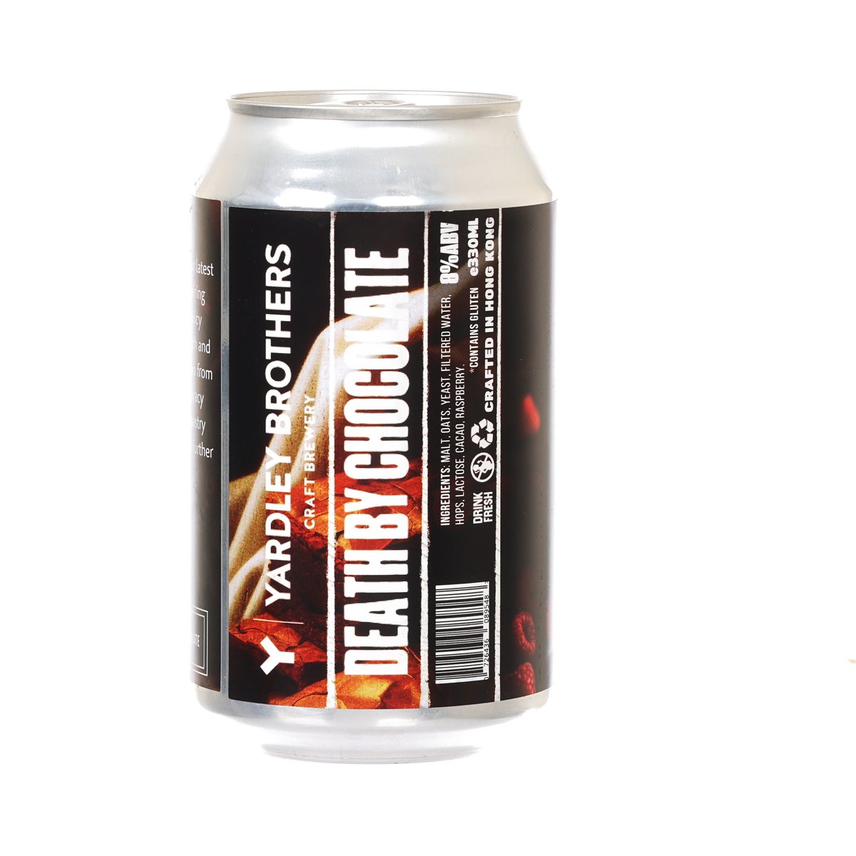 YARDLEY BROTHERS beer can, back-side label with barcode and product details