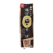 Salt-free soba noodle bag, 180g, dark-and-yellow front label