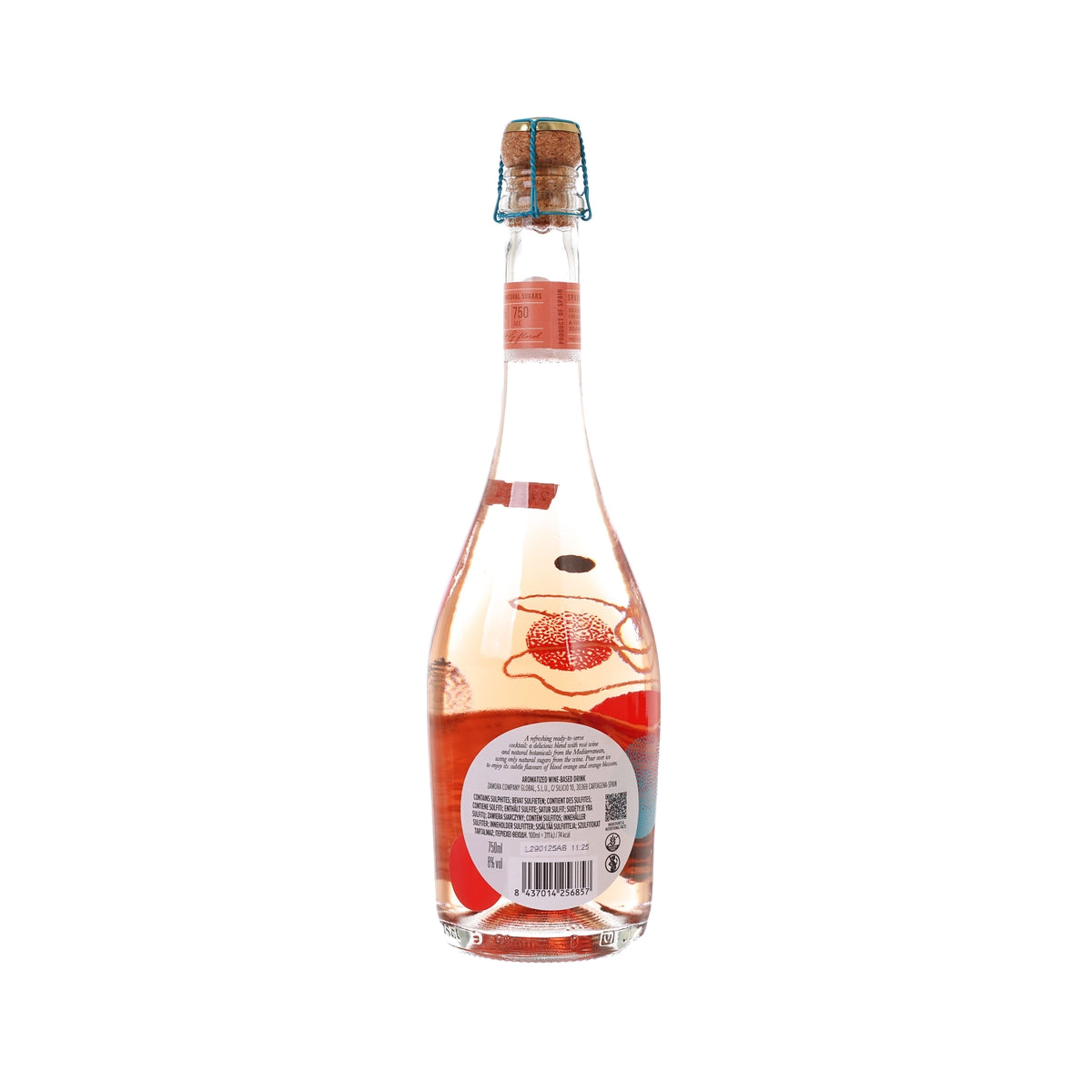 LOLEA floral spritz bottle back label with barcode and orange spritz artwork