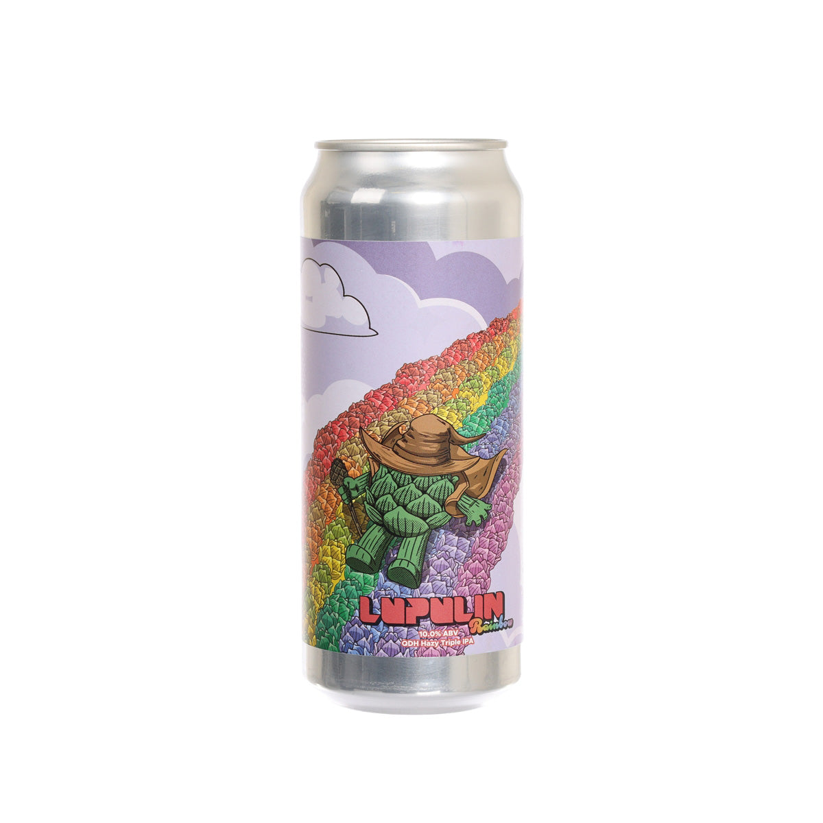 WEST COAST BREWING Lupulin Rainbow beer can with colorful rainbow graphic front label