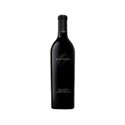 OUTPOST dark red wine bottle with black label and gold text