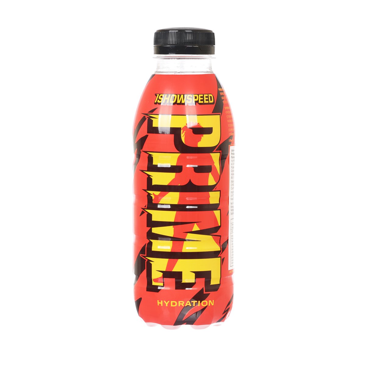 500 mL hydration drink bottle with black cap and red graffiti-style label