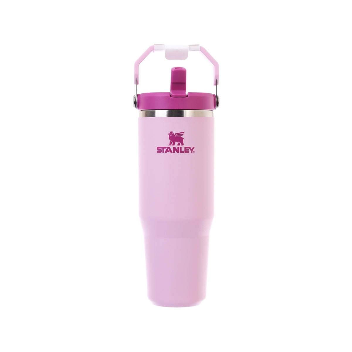 STANLEY IceFlow flip-straw tumbler 30oz, cherry blossom pink, flip-top lid