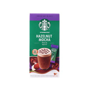 STARBUCKS Hazelnut Mocha instant coffee mix box, purple and green front with cup graphic