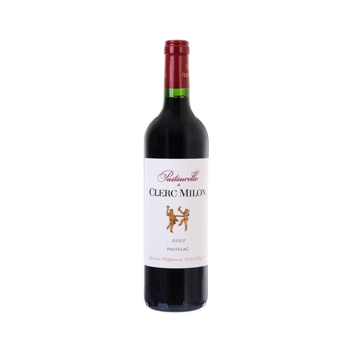 Clerc Milon Pauillac 2022 wine bottle with red foil and front label