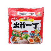 NISSIN instant noodles package, red pouch, sesame oil flavor, front label view