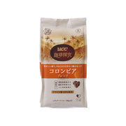 UCC coffee blend bag, light brown paper pouch with orange label and brown coffee icon