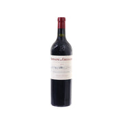 Wine bottle with red foil neck and front label