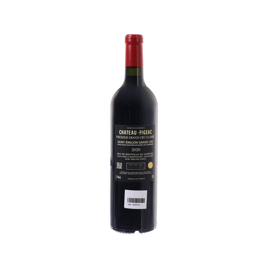 CH FIGEAC Saint-Emilion 2020 red wine bottle, back label, 750 mL