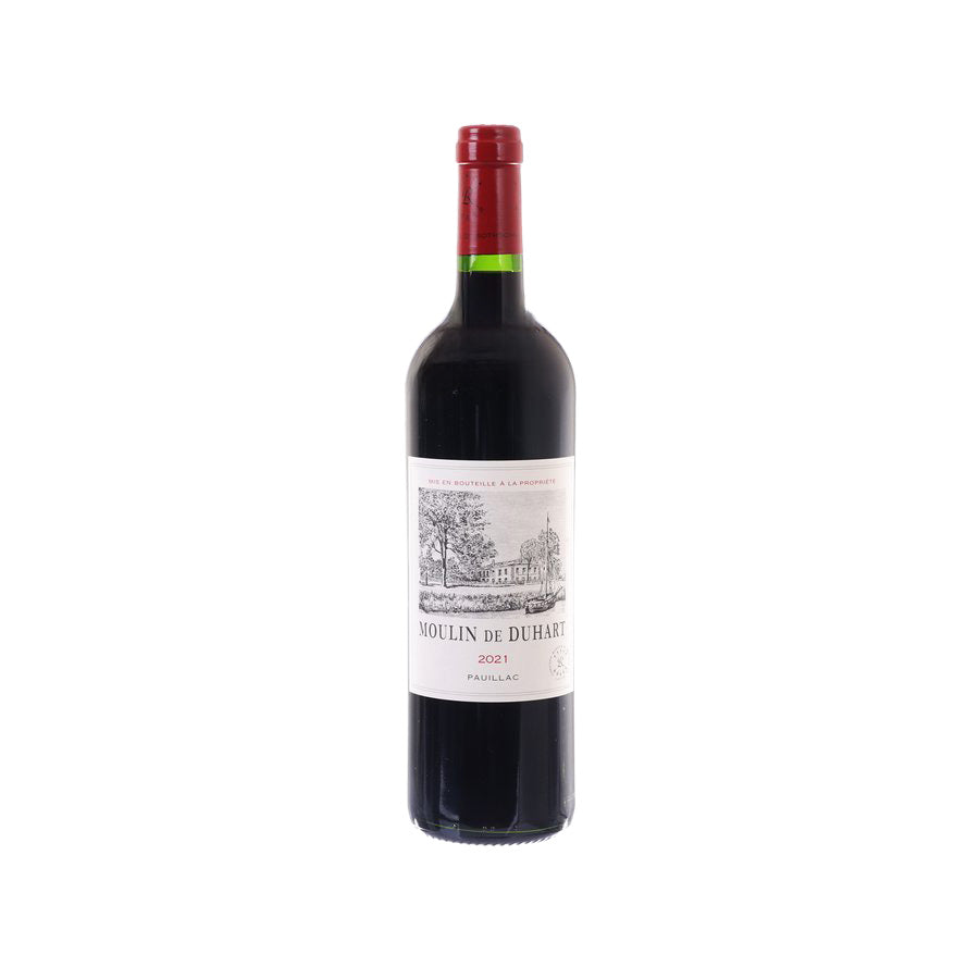 Moulin de Duhart red wine bottle, 2021 Pauillac, front label