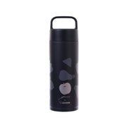 ZOJIRUSHI stainless steel vacuum mug, dark navy with apple pattern and carry handle