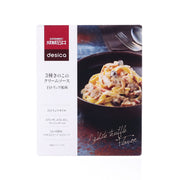 White truffle mushroom cream pasta sauce box with bowl photo on front